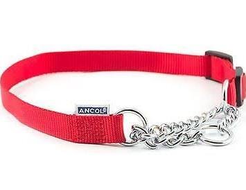 Ancol Nylon Check Chain Collar Red 35-45cm RRP £5.79 CLEARANCE XL £3.99
